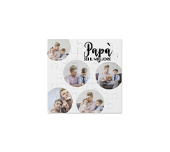 Puzzle quadrato in legno grafica con cerchi festa del papà