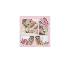 Puzzle quadrato in legno collage 4 riquadri con rose