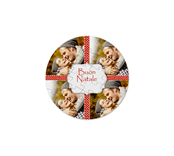 Puzzle rotondo in legno collage 4 riquadri buon natale