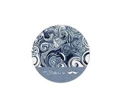 Puzzle rotondo in legno con grafica happy fathers day blu