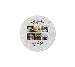 Puzzle legno rotondo Dad hero