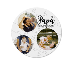 Puzzle legno rotondo Papà sei il migliore