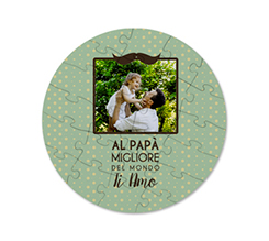 Puzzle legno rotondo Papà ti amo