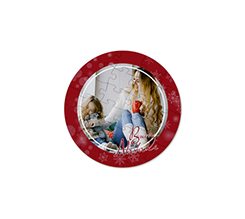 Puzzle rotondo in legno buon natale