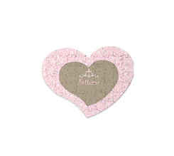 Puzzle magnetico cuore Battesimo rosa