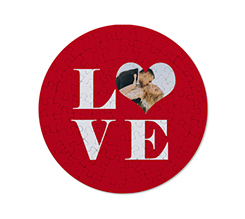 Fotopuzzle tondo con foto e grafica Love