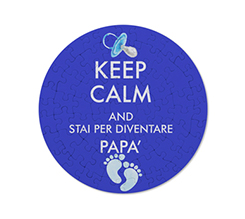 Keep calm stampato su foto puzzle rotondo