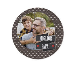 Puzzle rotondo personalizzato con foto e grafica Miglior papà