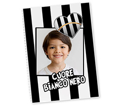 Quaderno A4 Cuore bianco nero