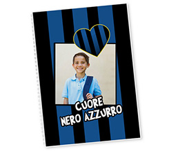 Quaderno A4 Cuore nero azzurro