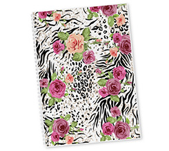 Quaderno A4 Zebrato con rose