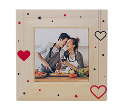 Quadretto Legno con stampa fotografica e grafica San Valentino