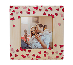 Quadretto Legno con stampa fotografica e grafica Cuori