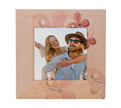 Quadretto Legno con stampa fotografica e grafica fiori