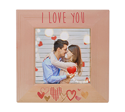 Quadretto Legno con stampa fotografica e grafica I Love You
