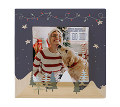 Quadretto Legno con Tela con foto e grafica Buon Natale