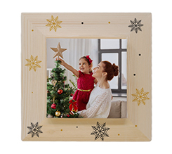 Quadretto Legno con Tela con foto e grafica Fiocchi di Neve