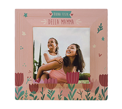Quadretto Legno con Tela con foto e grafica fiori per la mamma
