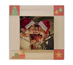 Quadretto Legno con Tela con foto e grafica Francobolli Natalizi