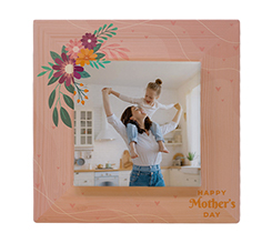 Quadretto Legno con Tela con foto e grafica per la festa della mamma