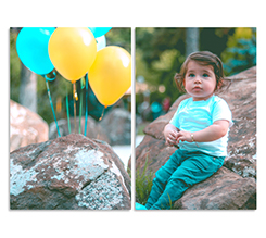 tela in 2 pannelli con foto bimbo