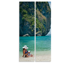 bellissima foto al mare realizzata su lunghi pannelli verticali