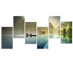 Composizione di 6 pannelli disposti a zig zag per le tue foto