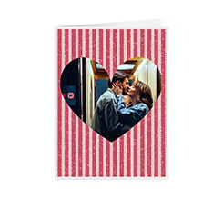 Biglietto auguri pieghevole con foto a cuore per innamorati