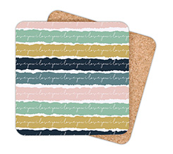 Sottobicchiere masonite quadrato Romantic bands