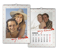 Calendario personalizzato multipagina con sfondo romantico