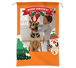 Sacco Babbo natale grafica Merry Christmas e immagine