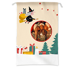 Sacco Babbo natale grafica Befana e foto