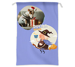 Sacco Babbo natale buona Befana e foto