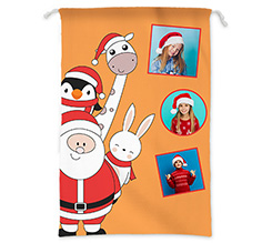 Sacco Babbo natale grafica collage foto