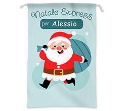 Sacco Babbo Natale con nome bambino