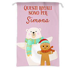 Sacco Babbo Natale con nome bambina