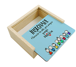 Scatola portaoggetti in legno con Grafica Insegnare per maestra