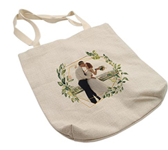 Shopper in Juta 34x36,5 foglie verdi