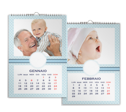 Calendario multipagina a4 con grafica a rombi celesti