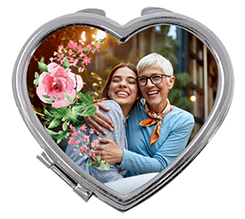 Specchietto a cuore da borsetta Flowers