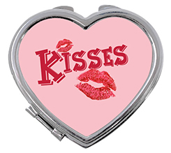 Specchietto a cuore da borsetta Kisses