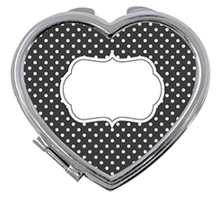 Specchietto a cuore da borsetta Shabby black