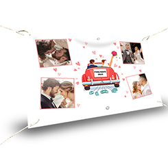 Striscione matrimonio 150x100 Collage Finalmente sposi