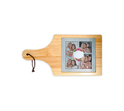 Tagliere in legno Pois neri con rose