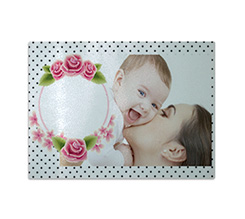 Tagliere in vetro Pois neri e rose