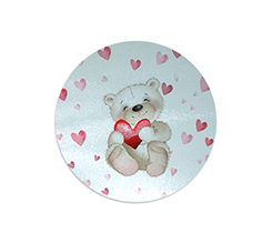 Tagliere rotondo in vetro Sweet teddy bear