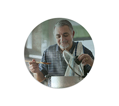 Tagliere Rotondo in Vetro con foto