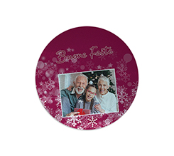 Tagliere rotondo in vetro Buone feste