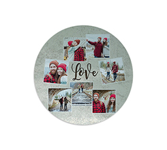 Tagliere rotondo in vetro Crazy collage