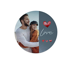 Tagliere rotondo in vetro Grey Love